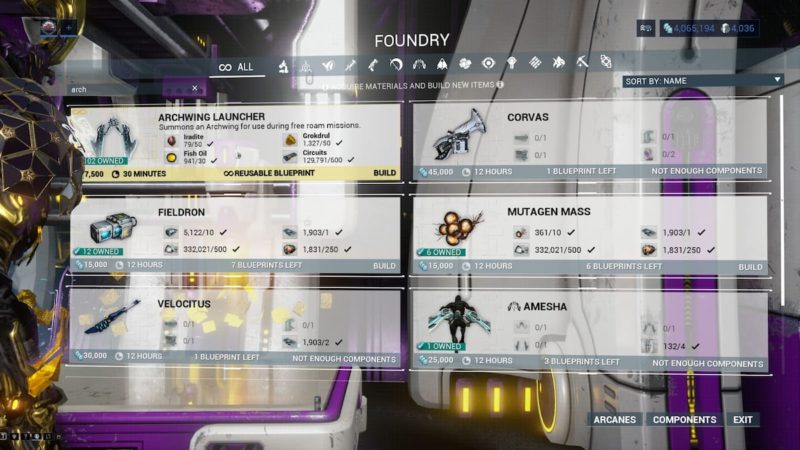 Warframe Archwing Launcher Segment