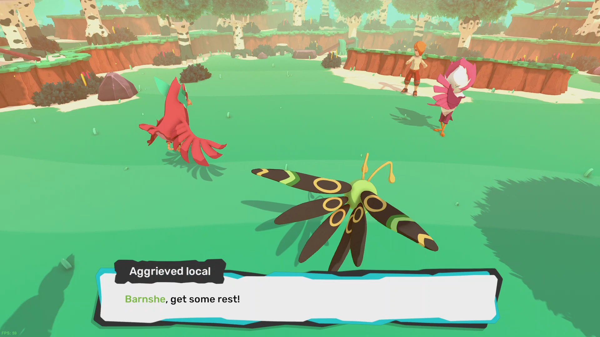 A Temtem resting to preserve stamina