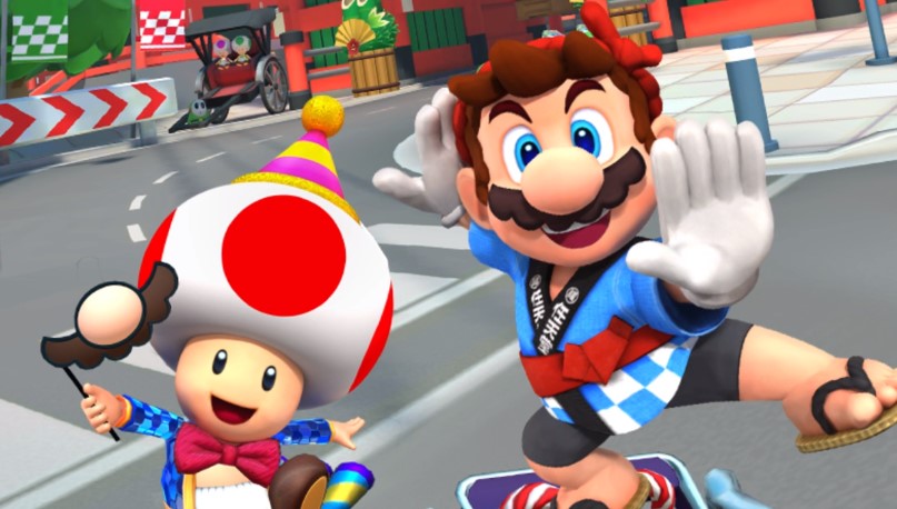 Pick up Dropped Mushrooms Mario Kart Tour
