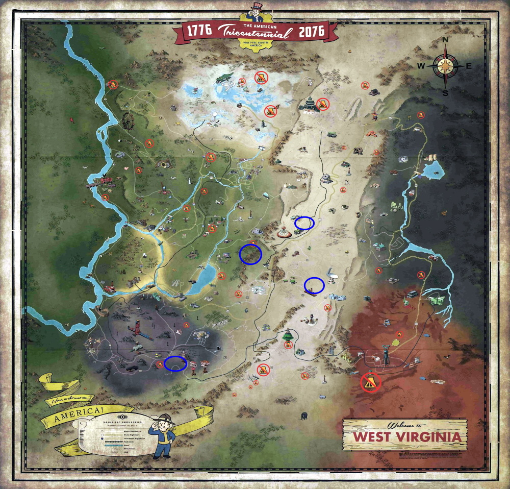 Fallout 76 Lookout Tower Locations Map