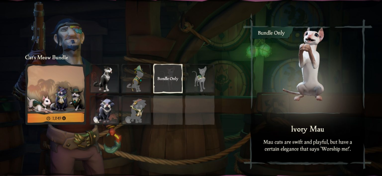 How to get cats and all available in Sea of Thieves Gamepur