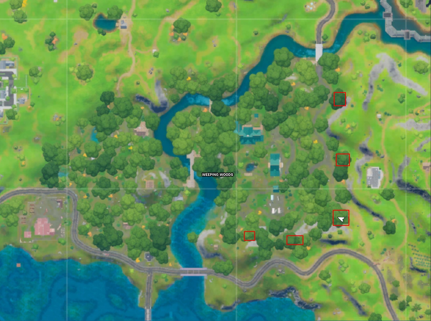 Fortnite Where Are The Floating Rings At Weeping Woods