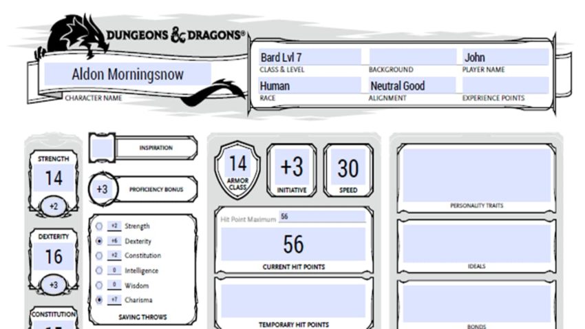 Best Character Sheets For Dungeons Dragons 5th Edition Gamepur