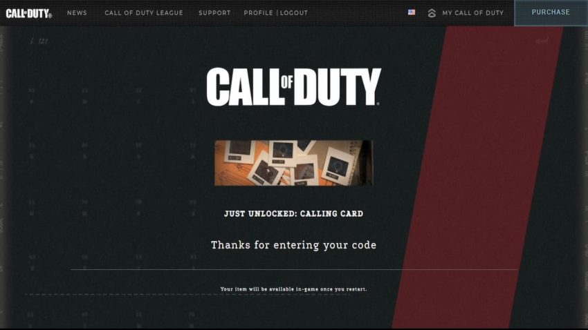 call of duty redeem