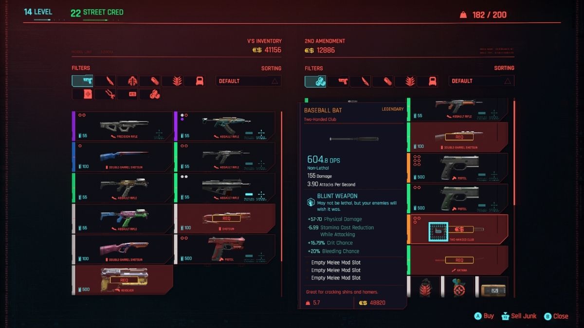 Every Legendary weapon and their location in Cyberpunk 2077 Gamepur