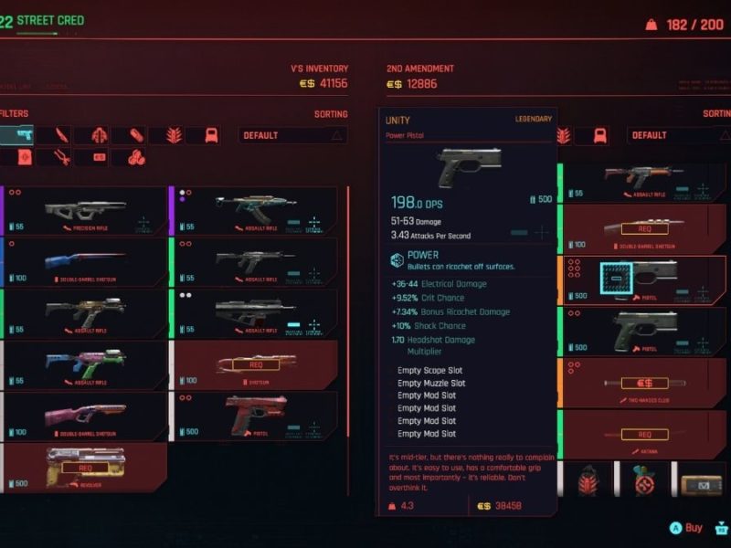 Every Legendary weapon and their location in Cyberpunk 2077 Gamepur