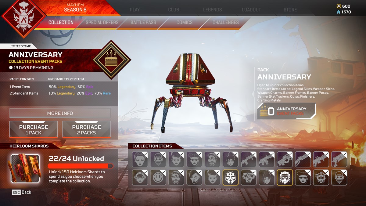 How to get Heirloom Shards from the Anniversary Collection Event in