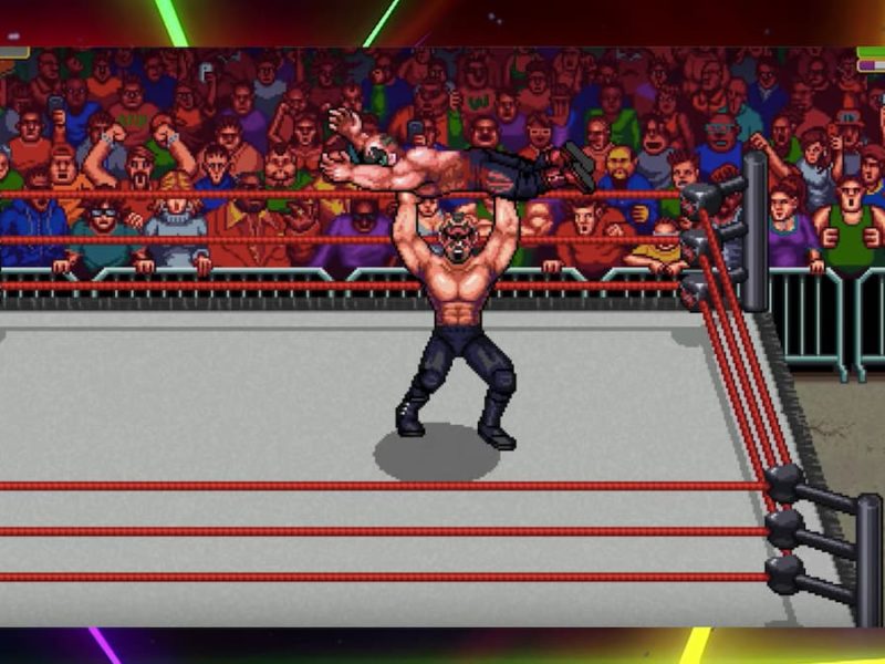 How does the grapple system work in RetroMania Wrestling Gamepur