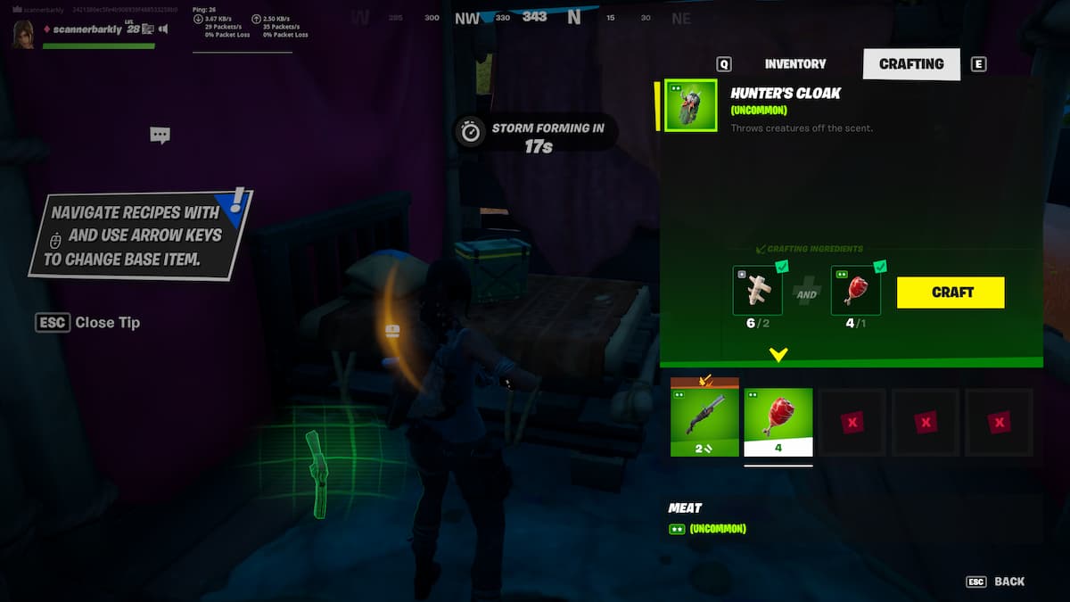 How to craft a Hunter's Cloak in Fortnite Chapter 2 Season 6 Gamepur