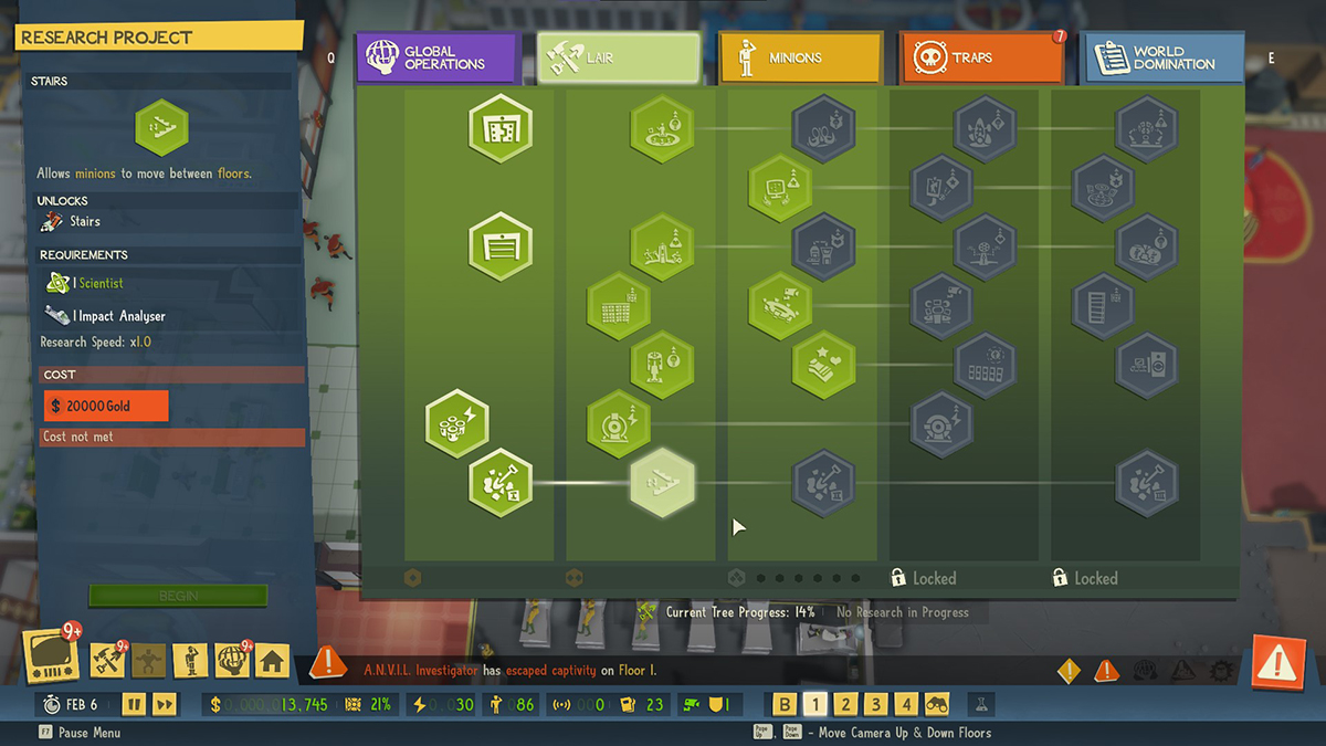 How to build on multiple floors in Evil Genius 2 Gamepur