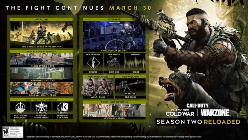 Black Ops Cold War Season Two Reloaded DLC Release Date File Size 