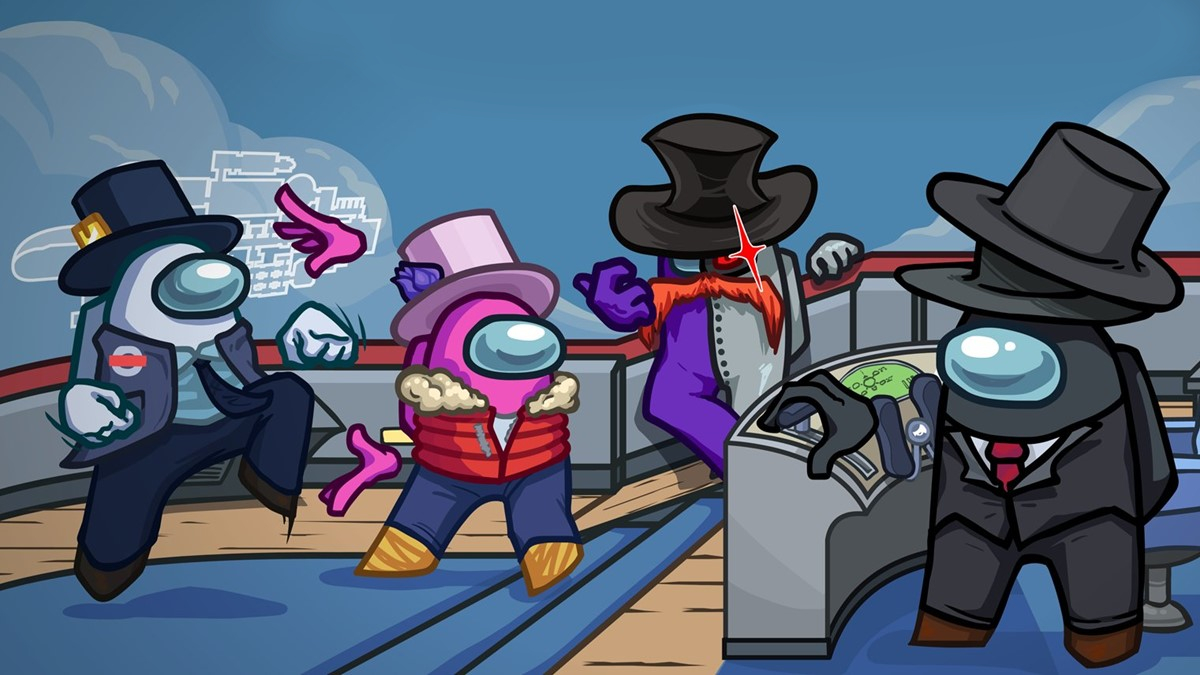 All New Premium Hats And Skins Available In The Airship Among Us Update Gamepur - light blue top hat roblox