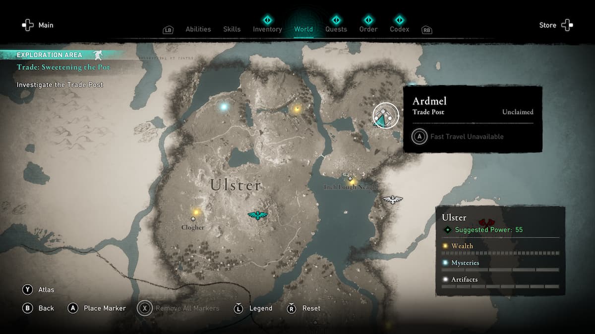 Where to find the deed for Ardmel Trade Post in Assassin's Creed