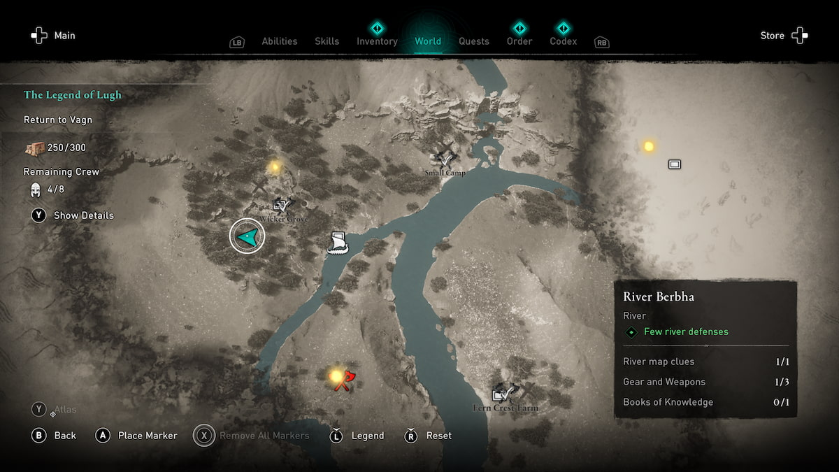 Where to find the River Map clue in River Berbha in Assassin's Creed
