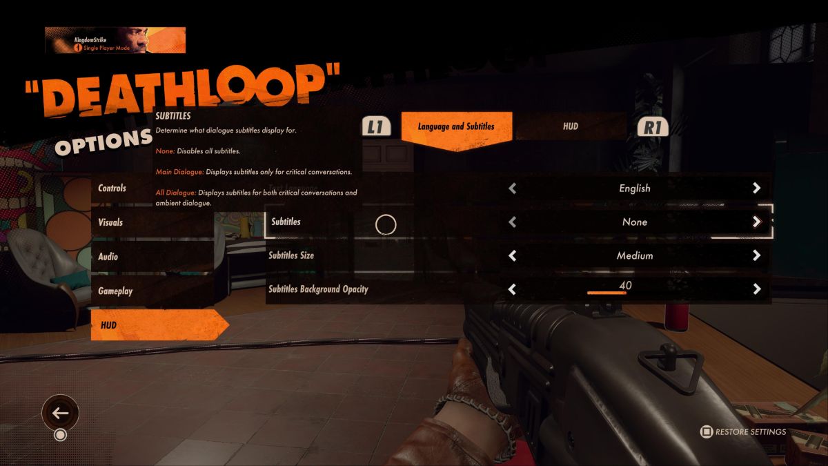 How to turn off Deathloop's subtitles - Gamepur