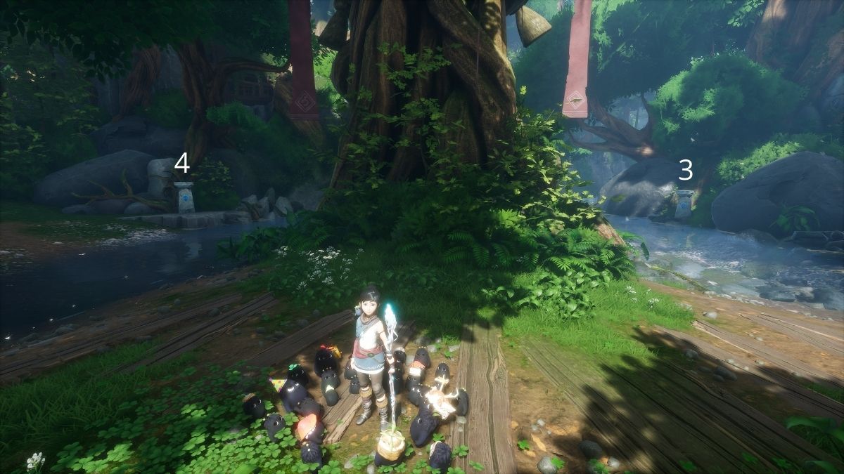 How to cleanse the Fishing Shrine in Kena Bridge of Spirits Gamepur