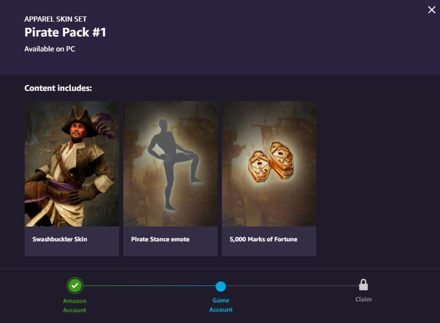 How to get the Pirate Skin pack in New World Swashbuckler skin Gamepur
