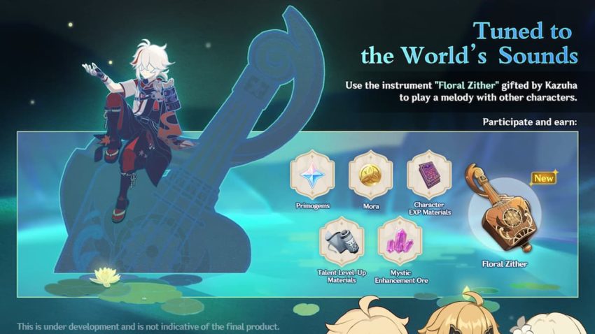 Genshin Impact Tuned to the World's Sounds event get Floral Zither, Primogems, and more