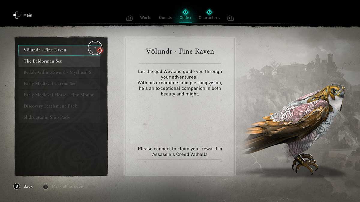 How to unlock Volundr Fine Raven in Assassin's Creed Valhalla