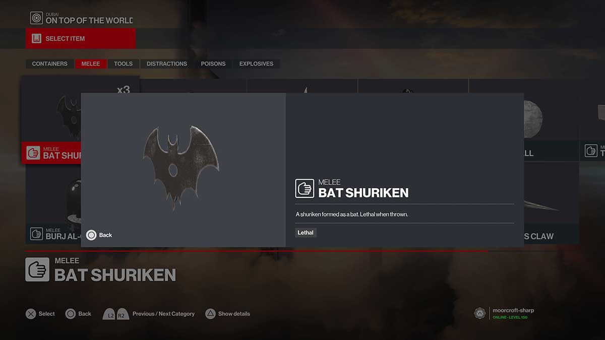 how-to-unlock-the-bat-shuriken-in-hitman-3