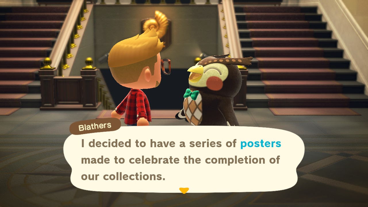 How to get framed posters from Blathers in Animal Crossing New Horizons' 2.0.0 Update Gamepur