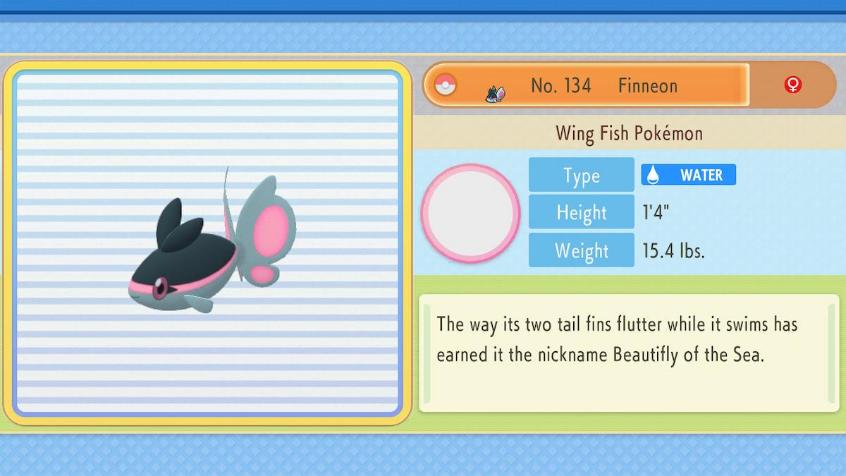 Where to find Finneon in Pokémon Brilliant Diamond and Shining Pearl