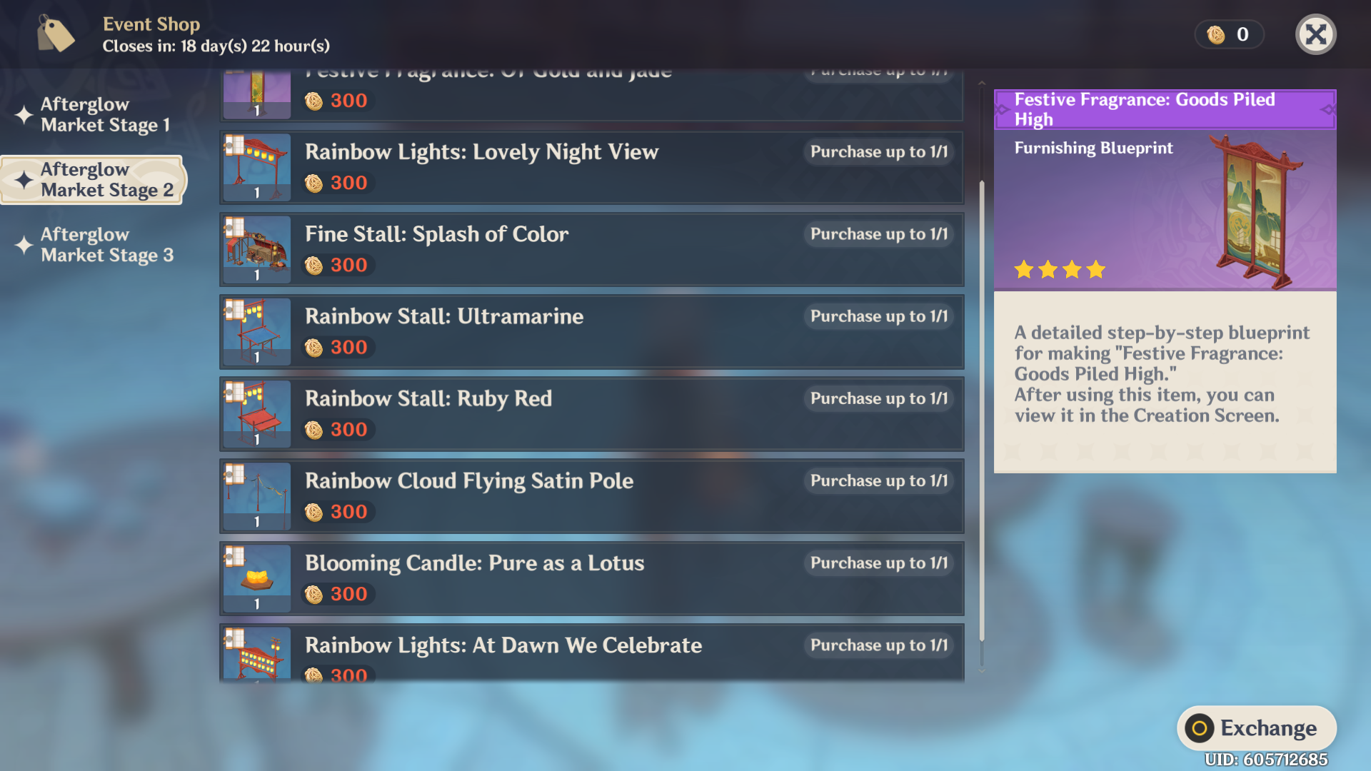 All new furnishings available from Genshin Impact's Fleeting Colors in