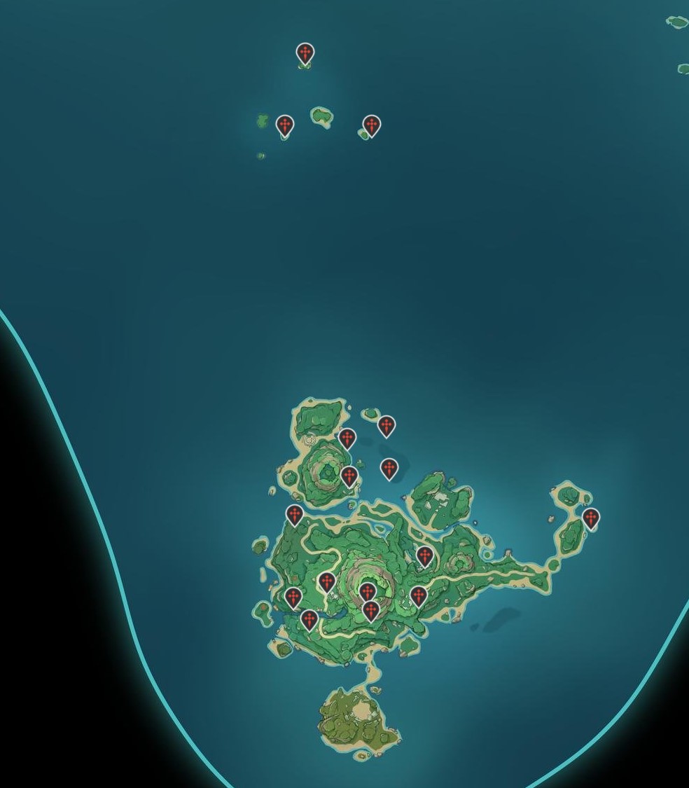 All Time Trial locations in Genshin Impact Gamepur