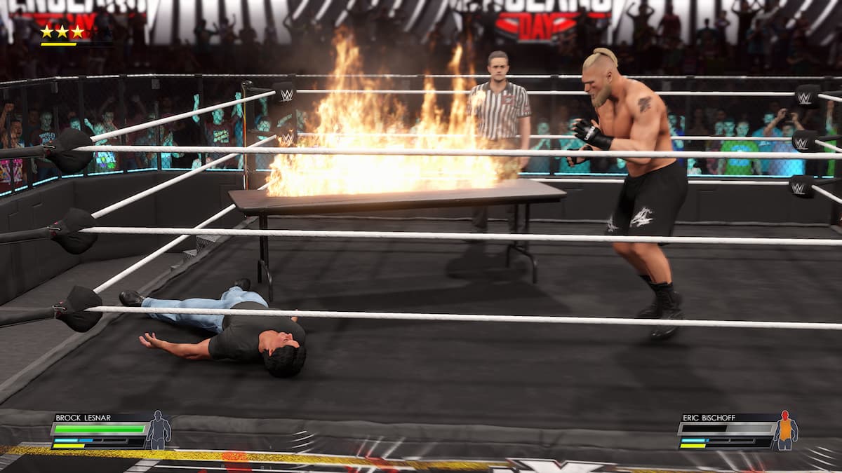 How to set a table on fire in WWE 2K22 Gamepur