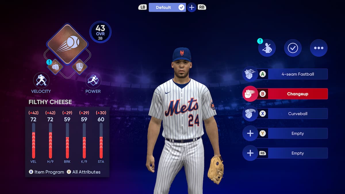 MLB The Show 22 How to add and remove different pitches in Ballplayer