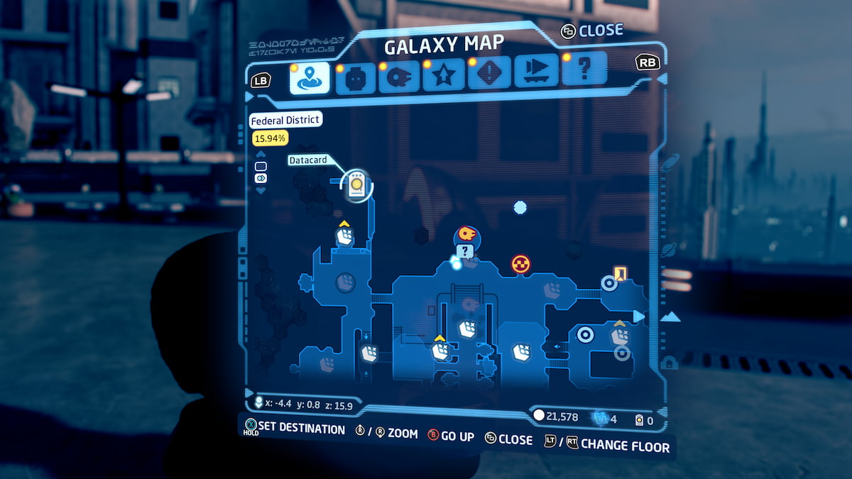 Where to find the Datacard in Federal District in Lego Star Wars The
