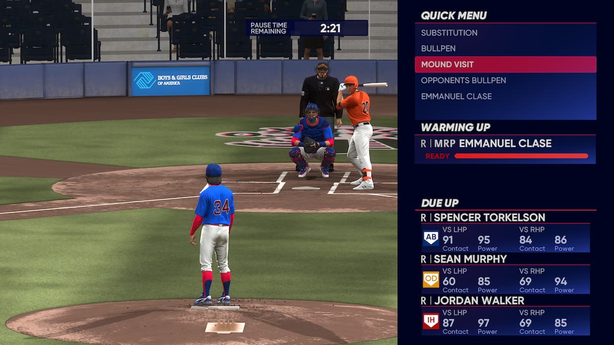 How to do a mound visit in MLB The Show 22 Gamepur