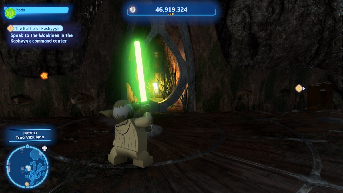 How to get the Datacard in Kachirho on Kashyyyk in Lego Star Wars The