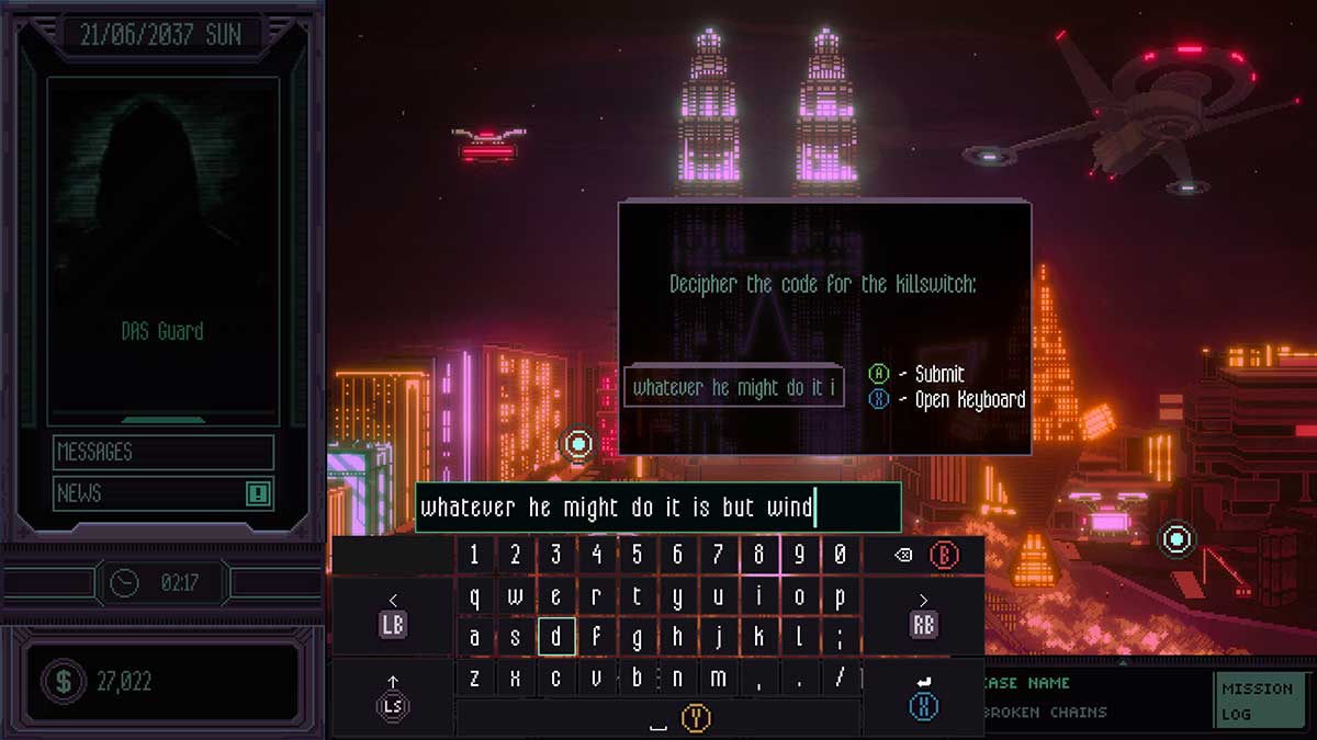 How to decode the killswitch in the Broken Chains case in Chinatown
