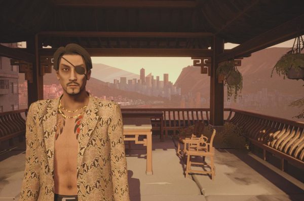 Goro Majima stands inside Sifu's game world