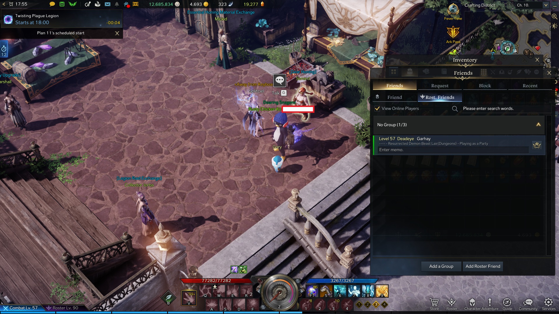 What is the difference between Roster Friend vs. Friend in Lost Ark