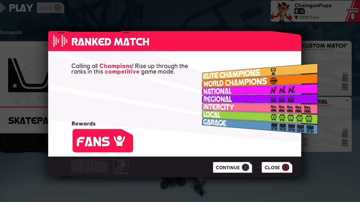 How ranked mode works in Roller Champions — ranks, matchmaking, and