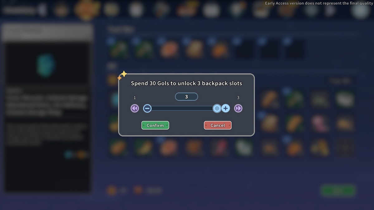 How to increase backpack inventory space in My Time at Sandrock Gamepur