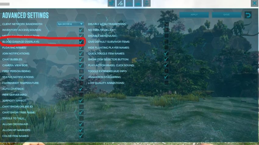 How To Turn Off Blood In Ark Survival Evolved