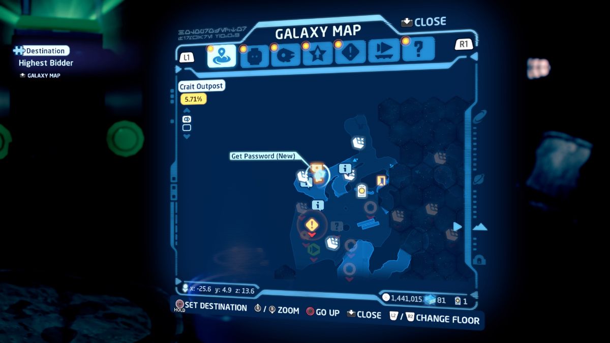 Where to find the Crait Outpost password for the Highest Bidder puzzle