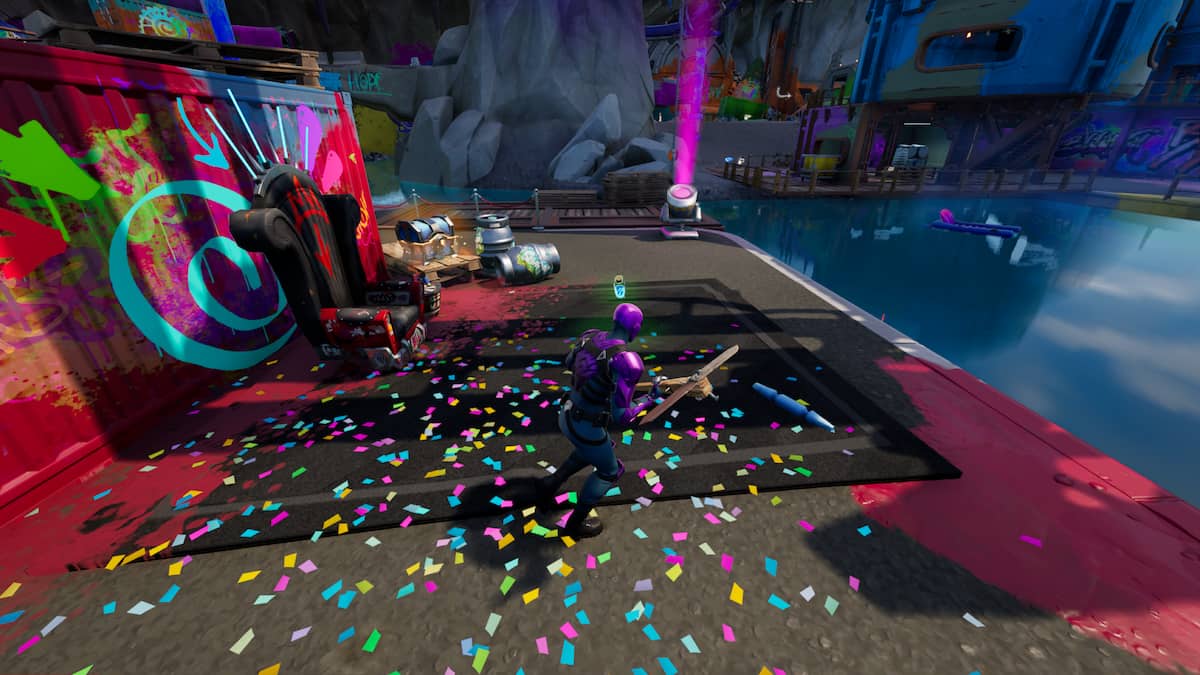 Where to interact with party poppers in Rave Cave in Fortnite Chapter 3