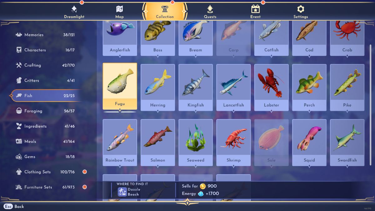 How to catch a Fugu in Disney Dreamlight Valley Gamepur