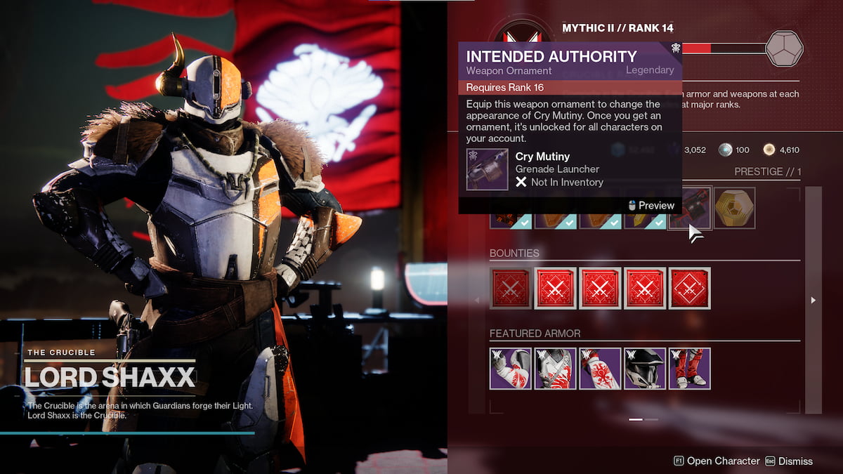 How to get the Crucible ornament for Cry Munity in Destiny 2 Intended