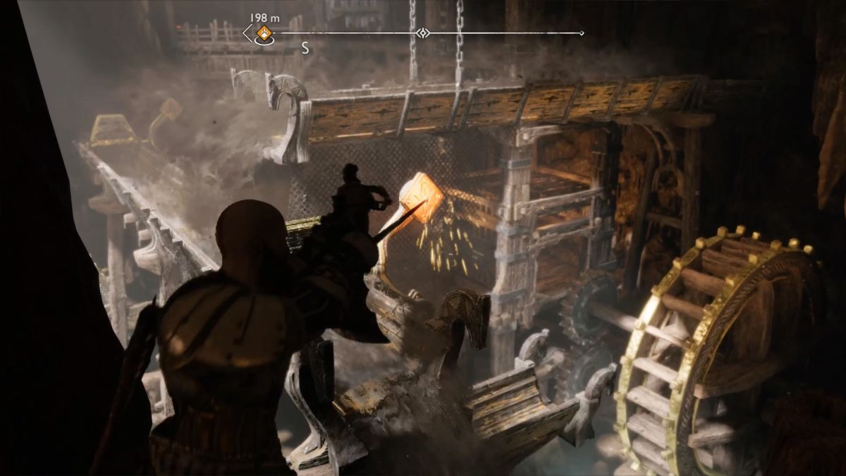 How to solve the Applecore mine lift water puzzle in God of War